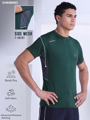 Image of CHKOKKO Gym T Shirts for Men Workout Quick Regular Dry Fit Sports Tshirt for man Breathable Moisture-Wicking Half Sleeve Round Active wear Running Boys T Shirt