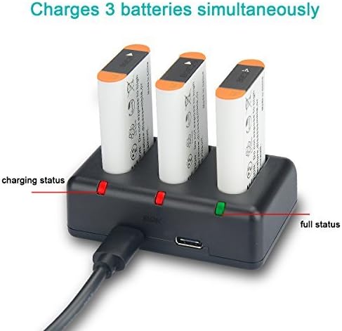 Miniatura 4 de Batería de repuesto NP-BX1 Newmowa (paquete de 3) y cargador USB de 3 canales para Sony NP-BX1, DSC-RX100, DSC-RX100M III, IV, VVII, ZV-1