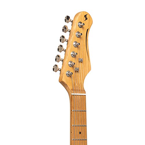 Stagg SET-PLUS BK – Guitare électrique Vintage série »T »- plus – noire - Les Beatles, Paul McCartney, John Lennon, RIngo Starr, George Harrison Stagg SET-PLUS BK - Guitare électrique Vintage série ''T''- plus - noire – Image 5