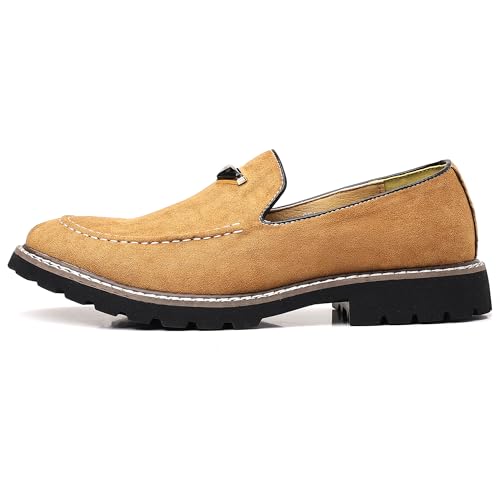 Coramtty Men's Dress Loafers Classic Comfort Vintage Suede Slip On Business Work Driving Walking Casual Shoes2
