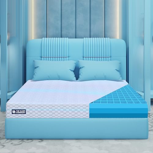 The Sleep Company SmartGRID Ortho SnowTec™ Cooling Mattress | 4-6 Degree Cooler | Japanese Patented Technology | AIHA Certified | Orthopedic Mattress for Back Pain Relief | Queen Bed 75x60x8