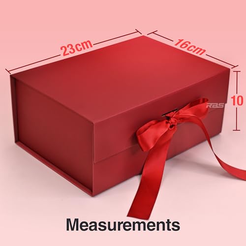 Image of RBS - Gift Box Empty (23x16x10 cm) Premium Maroon Box for Gift Packing Gift Box for Men & Women Gift hamper boxes for gift empty (1Pack) Gift Boxes for Packaging (Dark Scarlet)