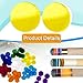 PEINIQULL 10Pcs Pool Cue Tip Pads Billiards Accessory Acrylic Lightweight Maintenance Replacement Ferrule Pads for Club Bar Outdoor, Blue (Yellow)