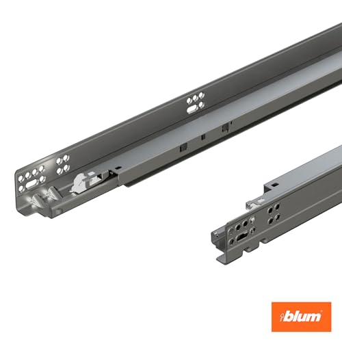 Image of Blum Tandem Plus BLUMOTION Concealed Undermount Drawer Slides (Runners) Kit, 18-Inch, Full Extension, Soft-Close, Steel, 100 lb. Load Capacity for Wood Drawers (2 Kits)