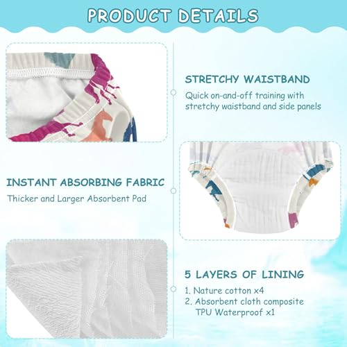 Image of Toddler Potty Training Underwear Cotton Absorbent Soft Baby Girl Boy Potty Training Pant 2t-5t