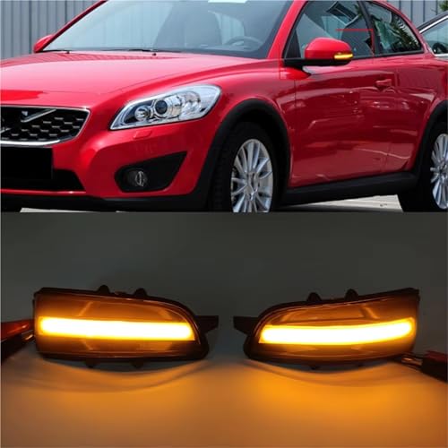 Pilotos de espejo con intermitencia dinámica LED para viajes en Volvo C30 V50 4