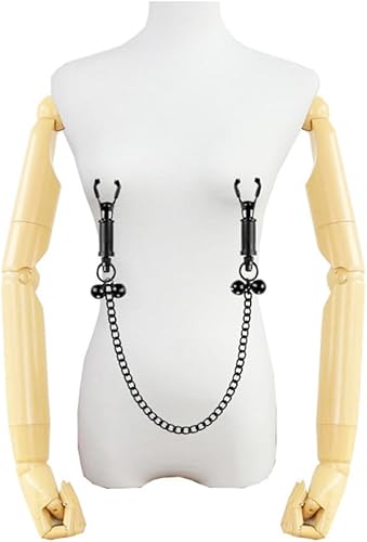 Miniatura 2 de Clip de cadena para pezón, ajustable, sin perforación, clips de cuerpo de acero inoxidable, bola ponderada, abrazaderas sexis para el cuerpo