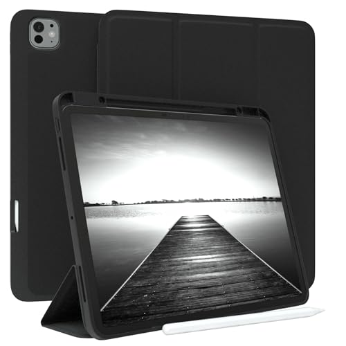 Fonction mise en veille automatique étui iPad Pro 13 2025 housse support rabattable noir