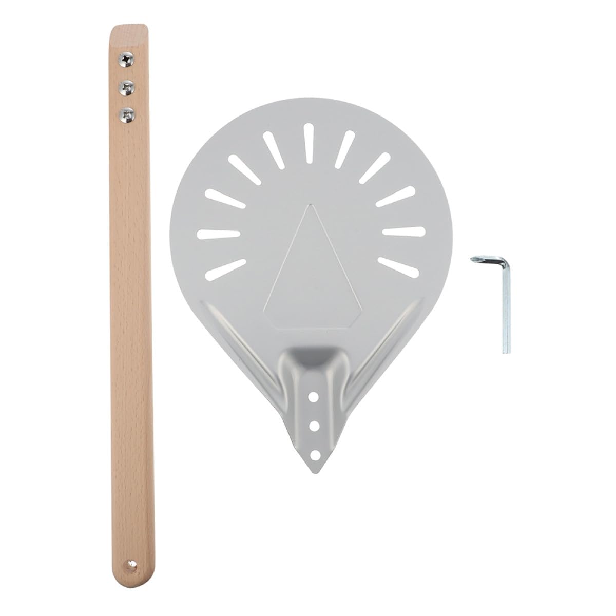 Pelle à Pizza Perforée en Alliage 38 Cm Manche Amovible en Bois Spatule à Pizza Métallique pour Cuisson Optimale Accessoire Cuisine Maison et Professionnelle