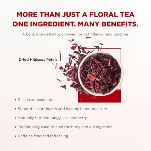 Image of CHAYAM Hibiscus Flower Tea - 30gm each | Pure Dried Hibiscus Flowers Loose Leaf Herbal Tea | Caffeine-Free | Rich in Vitamin C & Antioxidants - pack of 2