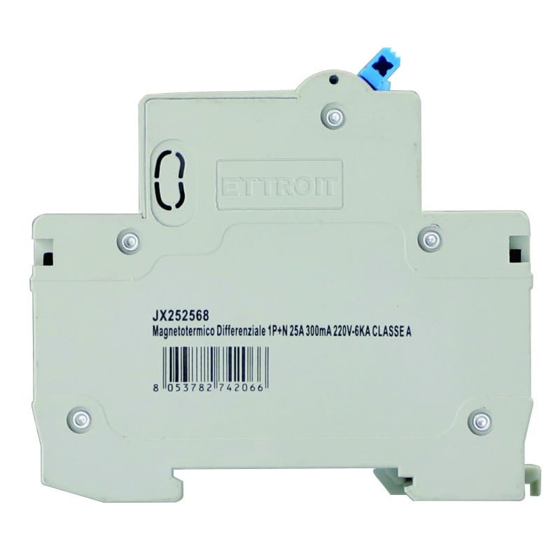Interruttore Magnetotermico Differenziale 1P+N 25A 300mA 220V-6KA CLASSE A 2 MODULI 300mA per Guida DIN - Protezione Circuiti e Sicurezza Impianti