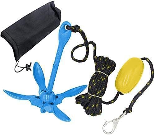 Miniatura 2 de Kits de anclaje para kayak marino, accesorios de anclaje plegable de 3.5 libras con cuerda de 30 pies para kayaks de pesca, canoa, moto acuática,