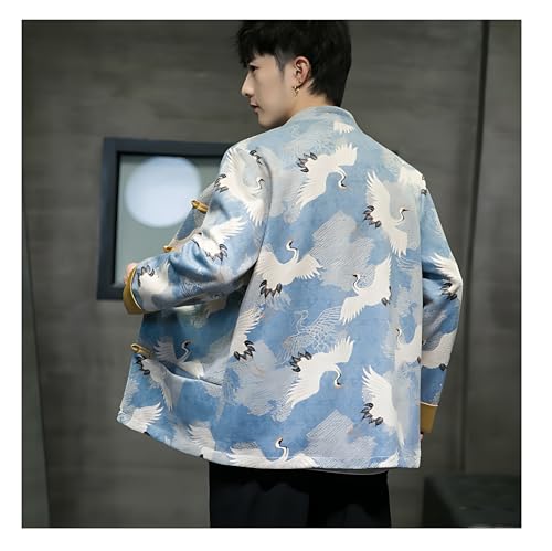 Men's Tang Suit Jacket Spring and Autumn Long Sleeve Chinese Traditional Vintage Print Tai Chi Kung Fu Coat.2