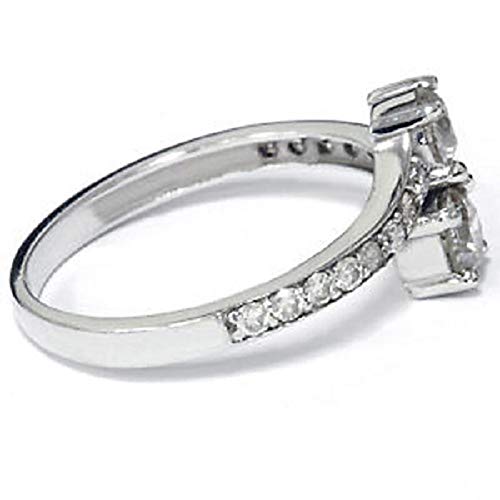 2 Carat Forever Us Two Stone Round Sim Diamond Solitaire Ring 14K White Gold Over .925 Saterling Silver2