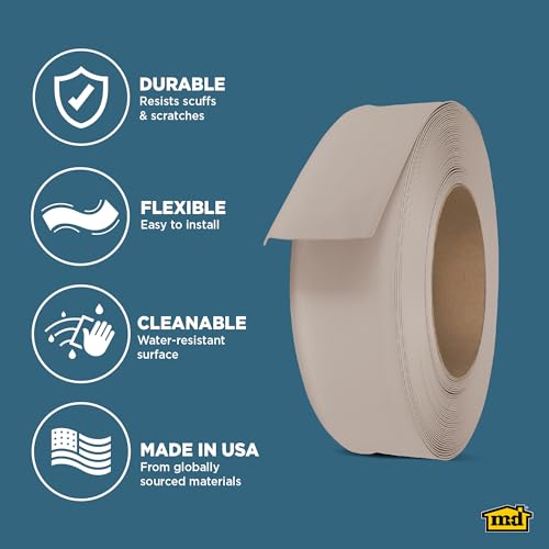 Image of M-D Building Products 93187 4 in. x 20 ft. Desert Beige Self-Stick Vinyl Wall Base