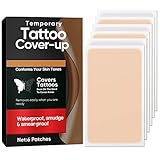 Tattoo Cover UpTape -Tattoo Cover Up Patch - Invisible Waterproof & Breathable Concealer for Tattoos, Scars, Birthmarks - Ultra Thin, Skin-Tone Blending Stickers (6 Count)