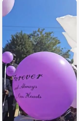 Image of 26 Pieces Purple Memorial Funeral Remembrance Balloons and 41.3 Inch Peace Dove Balloons for Release in Sky,Condolence, Funeral, Anniversary, Memorial Services