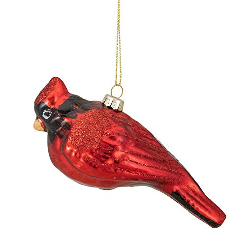 Northlight Glittered Cardinal Hanging Glass Christmas Ornament - 5.5