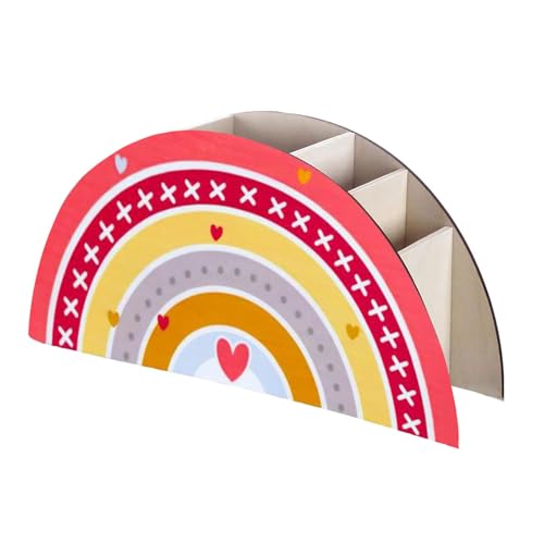 装飾ペンカップ木製鉛筆オーガナイザー 5 セグメントデスクペン収納ボックステーブル装飾寝室オフィス収納カラフルなアクセサリー