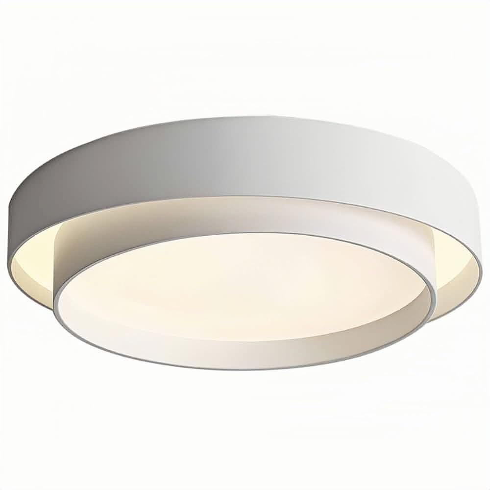 LUOYAOB Modern Minimalism Round Ceiling Lights Acrylic Shade Flush Mount Ceiling Lamps Iron Body Three-Color Mode Ceiling Light Fixture for Bedroom Living Room Hallway Entryway(White,30cm/11.8in)