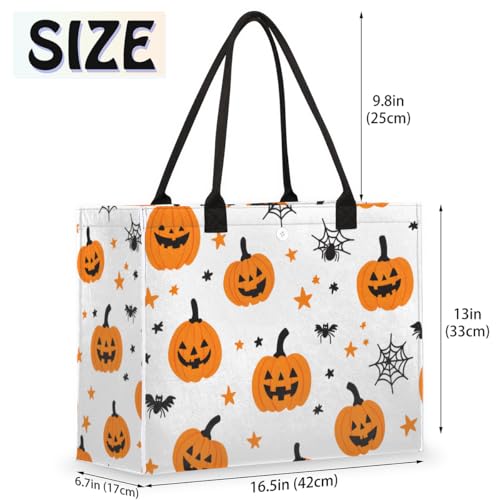 Halloween Pumpkin Stars Tote Bag for Women Large Beach Bag Reusable Tote Bags for Work Travel Beach Shopping2