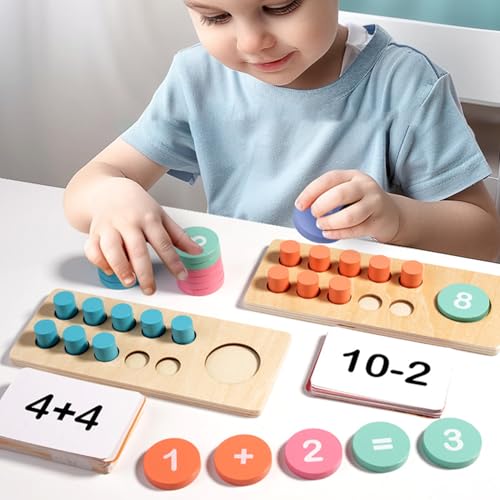 Compteurs mathématiques en bois robustes pour exercices d'addition - 4