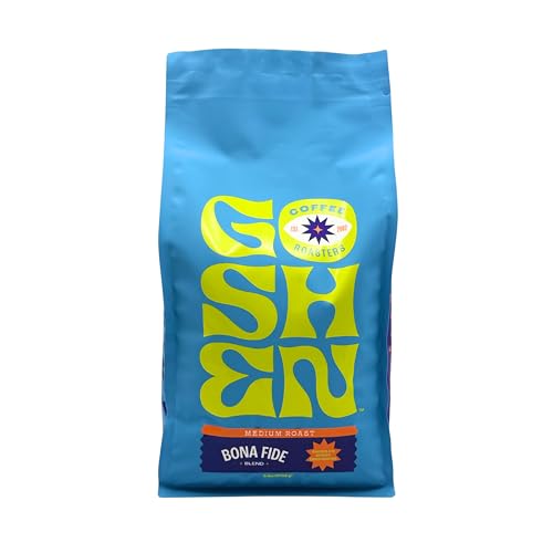 Image of Goshen Coffee Roasters Whole Bean Bona Fide Blend | Medium Roast, Brewed or Espresso | Award-Winning, Natural and Washed | Chocolate, Syrupy, Dried Berry Flavors | 5 lb Bag