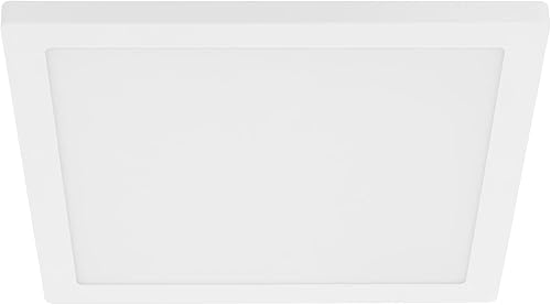 EGLO Trago - Lámpara de techo cuadrada de 12 pulgadas LED regulable 3000 K, ultrafina y redonda para dormitorio, oficina, pasillo, cocina, armario,