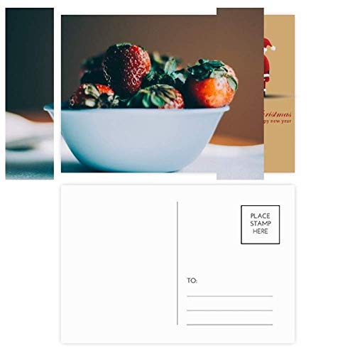 Cartes postales Fraise fraîche et Père Noël pour décorer vos tables de fêtes
