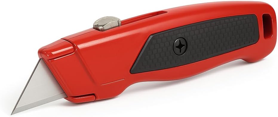 BROTHER'S PLASTIC Retractable Utility Knife with 5 Extra Blades | Adjustable Slide Design for Crafting, Packing, and Everyday Cutting Tasks | Compact and Practical Tool