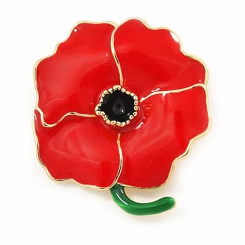 Poppy Brooch Pin Jewelry Memorial Day Jewelry Lest We Forget Enamel Poppy Brooch Pins for Women Men Memorial Day Veterans Gifts Red Poppy Pins Lapel Brooches Handmade Enamel Lapel Pin Brooch Badge