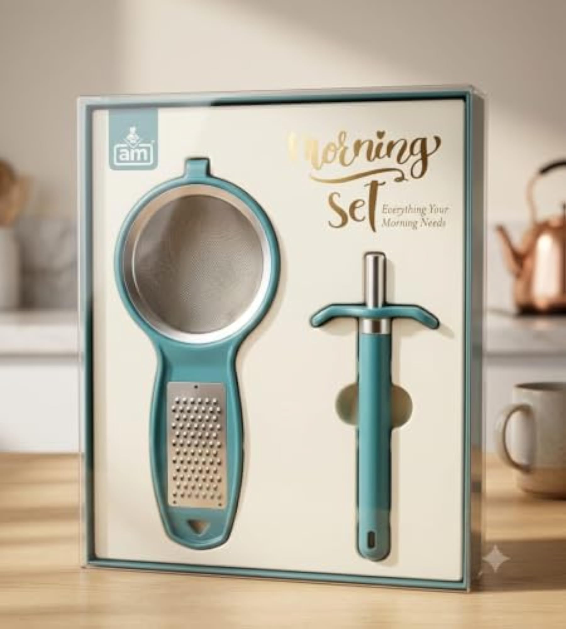 Morning Set Tea Strainer with Grater and Honey Dipper
