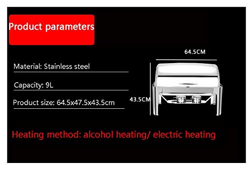 Warmhalteplatte, Speisewärmer Buffet, 9L, Wärmebehälter Buffetwärmer aus Edelstah mit GN Behälter und Wärmeplatte - Elektrische Heizung, Hält die Speisen Schön WarmInvisible Window-Three grids – Bild 3