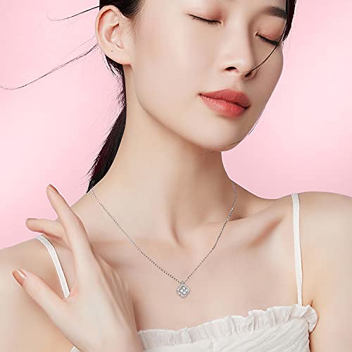 [Free bird] 4つ葉クローバー ネックレス レデイース「幸運の象徴」白い ペンダントシルバー925 金属アレルギー ジルコニア 誕生日 彼女 妻 ホワイトデー 母の日のプレゼント人気 女性 ジュエリー