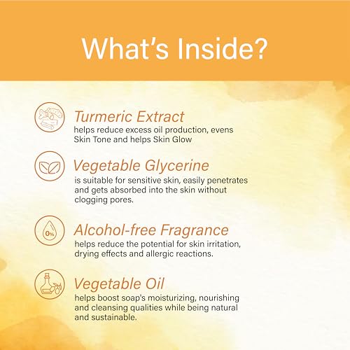 Image of Raissa Haldi Chandan Soap with Turmeric Extracts (Haldi Extracts), Combo pack of 6 pcs of 125g