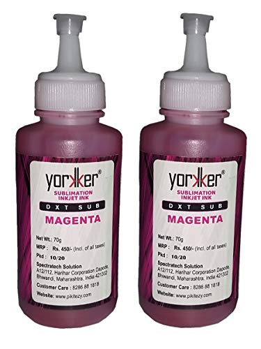 Yorkker® Sublimation Ink DXT SUB for Heat Transfer Printing on Mugs, Mobile Cases, Polyester T-Shirts etc Suitable for Epson Printers L800, L1800,... - Image 2