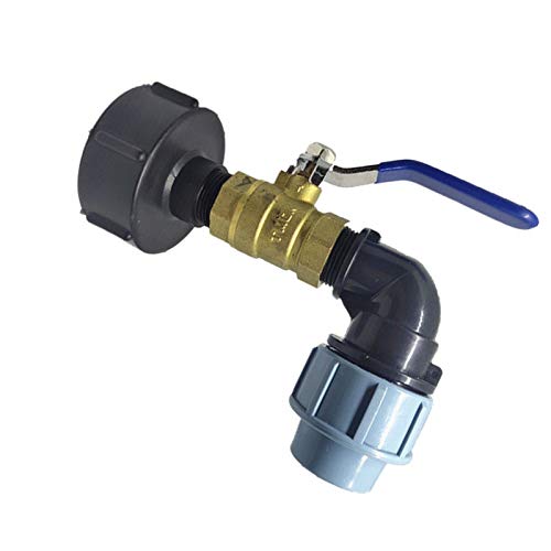 Vogueing Tool Plastic Water Hose Pipe Adapter, 2PCS IBC Tank Adapter Adapter Outlet Fitting/Adapter S60X6 with Range of Tap Outlets/Elbow 32mm/1-1/4"