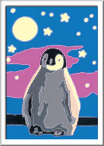 Ravensburger Malen nach Zahlen 28775 - Kleiner Pinguin - Malen nach Zahlen für Kinder ab 7 Jahren