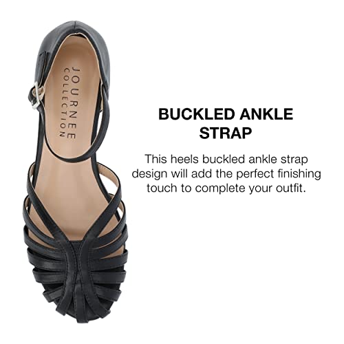 Journee Womens Joannah Mary Jane Block Heel Round Toe Flats3