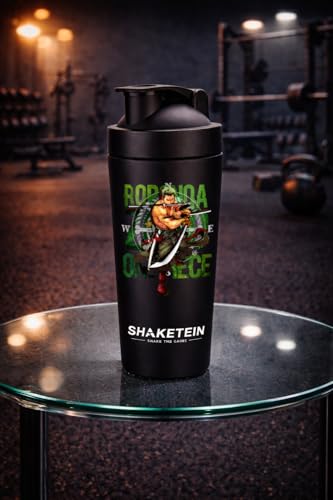 Image of Stainless Steel Gym Shaker Bottle 750ml | Leak Proof Protein Mixer Shaker | BPA Free | Metal Sports Water Bottle for Gym, Workout & Fitness (Anime-20-BLACK)