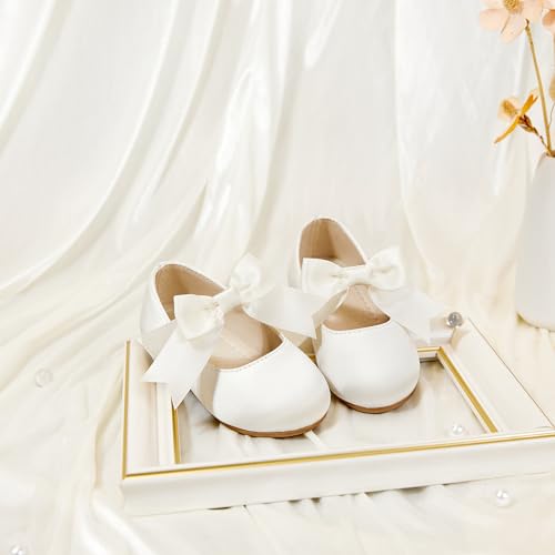 Image of PHIRAMIN Tollder Girl Dress Shoes - Little Girl Ballet Flats for Wedding Party