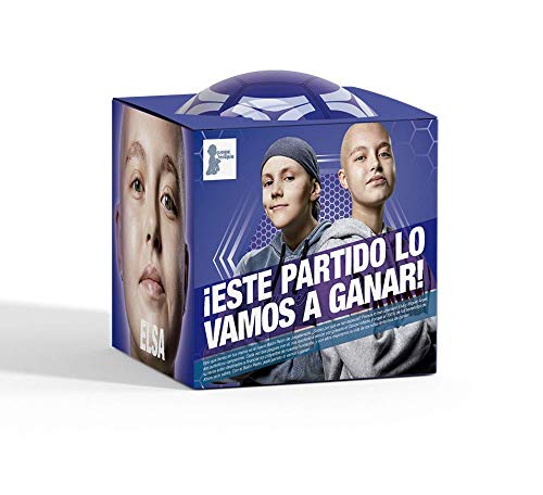 Juegaterapia | Balón Pelón Solidario | Pelota de Fútbol Niños y Niñas Personalizado por Elsa y Miguel Ángel | Juguete Unisex Color Azul | Material: PVC | 23*23*30 Centímetros