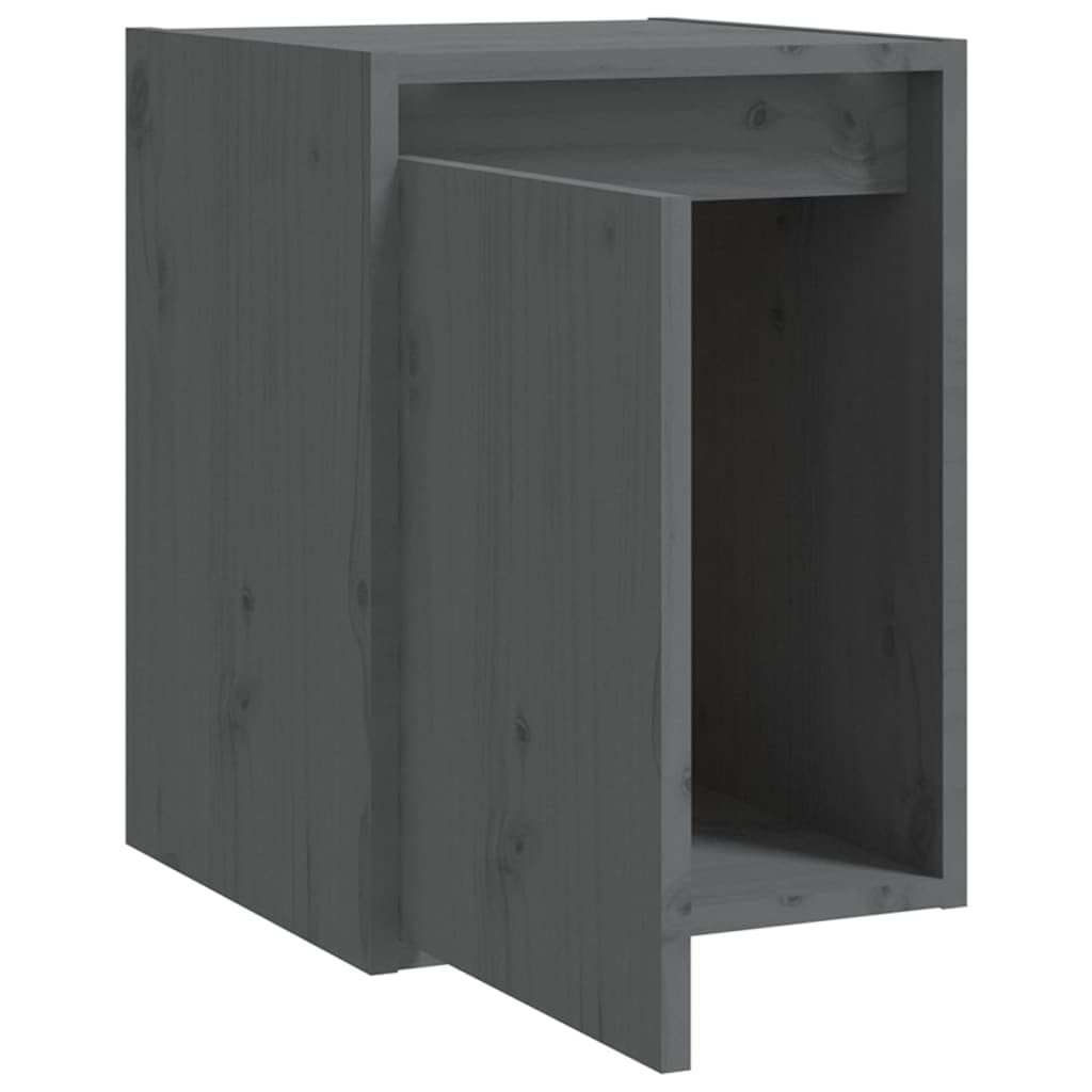 Massivholz Kiefer Wandschränke 2 STK. Grau 30x30x40 cm, Hängeschrank als TV-Schrank nutzbar, dekorativer Schwebeschrank für Bücher und Ornamente, pflegeleicht mit feuchtem Tuch