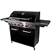 Produktbild ACTIVA BLACK STAR 700 Gasgrill 6 Brenner Gas Grill Gasgrillwagen Guss Rost mit zusätzlichen 800 Grad Grill Infrarotseitenbrenner