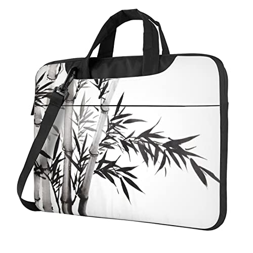 Sac à bandoulière pour ordinateur portable 15.6 pouces calligraphie chinoise et bambou