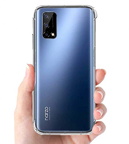 Image of Soft Flexible Silicone Back Cover for Realme Narzo 30 Pro 5G, TPU Case + Screen Guard