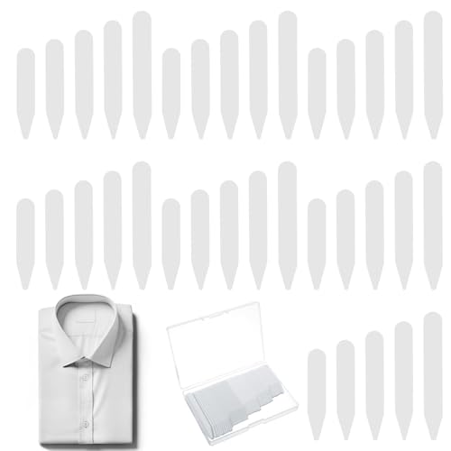 HJZHII 150 Pcs Collar Stays for Men\'s Dress Shirts, 5 Sizes Shirt Collar Stays Plastic Collar Stay Dress Shirt Collar Inserts Waterproof Invisible Shirts Collar Inserts, 2\" 2.2\" 2.4\" 2.6\" 2.8\"