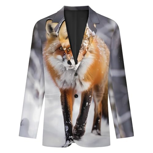 Fox Snowday Men's Casual Blazers Slim Fit Sport Coats Blazer Two Buttons Suit Jacket for Work Party4