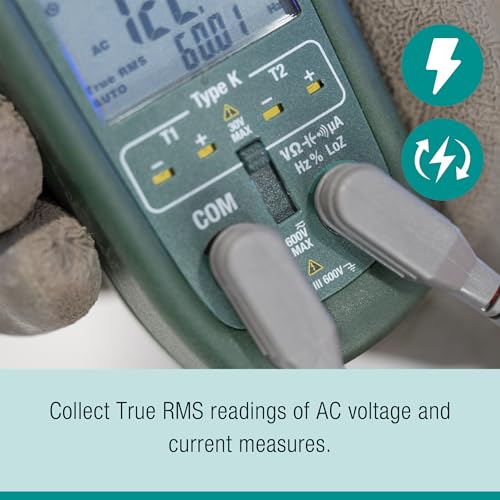 Image of Extech EX820A 1000A True RMS AC Clamp Meter with IR Thermometer | AC to 1000A, IR thermometer with laser, LoZ, low pass filter, inrush, CAT IV 600V, 6000-count backlit