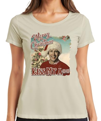 Merry Christmas Clark Griswold - Camiseta de manga corta para mujer, diseño de Navidad, naturaleza, 3XL